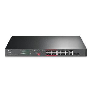 TL-SL1218MP, TPLINK, 16-Port 10/100Mbps+2-Port Gigabit Rackmount Switch with 16-Port PoE+