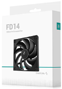  FD14, DEEPCOOL, Fan, 140mm, PWM 400~1650RPM, 84.81CFM, ≤25.6dB, 4-pin, Black.