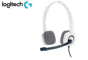  H150, Logitech, Earphone, L981-000350, Corded Stereo Headset - Cloud White - Dual Plug, White.