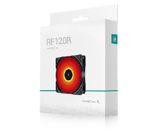 RF120R, DEEPCOOL, Case Fan, 120mm, 1300RPM, 48.9CFM, 21.9dB, 3pin+molex, Red LED, Black. RF120R, DEEPCOOL, Case Fan, 120mm, 1300RPM, 48.9CFM, 21.9dB, 3pin+molex, Red LED, Black.