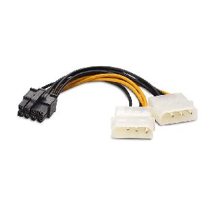 KD-SATA001, Kingda, VGA 8PIN TO 2x4PIN molex female power adapter