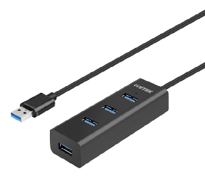  Y-3089V02, UNITEK, USB HUB, 4-Port USB-A 5Gbps Hub with 1.2M Cable Length.
