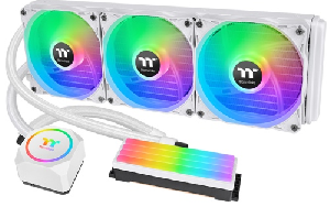  Floe RC360, THERMALTAKE, Liquid AIO Cooler, Universal, 394mm, TDP 300W, PWM 500~1500RPM, ≤28.2dB, 3+4+3-pin, ARGB, Snow.