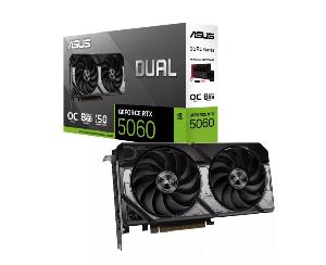  DUAL-RTX5060-O8G, ASUS, Ggraphics Card, Dual GeForce RTX™ 5060 8GB GDDR7 OC Edition, HDMI, 3x DP,128-bit, 550W.