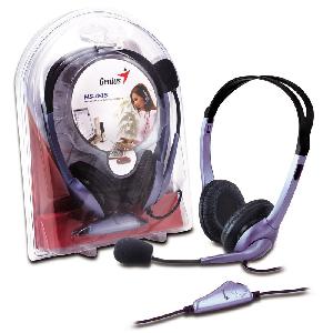 HS-04S, Genius, Headphone, Video Conference, Noise-cancelling mic, Volume control, 3.5 mm jack, 1.8 m, Blue.